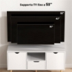 MOBILE PORTA TV MAX 50" CON CASSETTO, RIPIANO APERTO E ARMADIETTI, 110X40X50 CM, BIANCO E LEGNO
