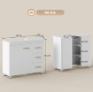 MOBILE SOTTOLAVABO CON INTAGLIO A U, ARMADIETTO E 3 CASSETTI, CHIUSURA AMMORTIZZATA, 70X30X65 CM, BIANCO