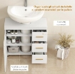 MOBILE SOTTOLAVABO CON INTAGLIO A U, ARMADIETTO E 3 CASSETTI, CHIUSURA AMMORTIZZATA, 70X30X65 CM, BIANCO