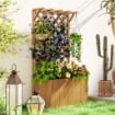 LETTO PER ORTO RIALZATO CON TRALICCIO PER RAMPICANTI E PERGOLA SUPERIORE 64X33X122 CM LEGNO