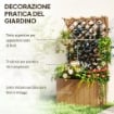 LETTO PER ORTO RIALZATO CON TRALICCIO PER RAMPICANTI E PERGOLA SUPERIORE 64X33X122 CM LEGNO