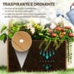 LETTO PER ORTO RIALZATO CON TRALICCIO PER RAMPICANTI E PERGOLA SUPERIORE 64X33X122 CM LEGNO
