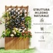 LETTO PER ORTO RIALZATO CON TRALICCIO PER RAMPICANTI E PERGOLA SUPERIORE 64X33X122 CM LEGNO