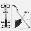 CYCLETTE PIEGHEVOLE MAGNETICA A 8 LIVELLI CON DISPLAY LCD, ROTELLE E SELLINO REGOLABILE, GRIGIO E NERO