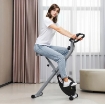 CYCLETTE PIEGHEVOLE MAGNETICA A 8 LIVELLI CON DISPLAY LCD, ROTELLE E SELLINO REGOLABILE, GRIGIO E NERO