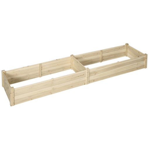 LETTO PER ORTO RIALZATO IN LEGNO DI ABETE CON FONDO APERTO E 2 SEZIONI SEPARATE, 244X61,5X27CM