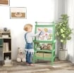 LAVAGNA PER BAMBINI CON CAVALLETTO 3 IN 1, ROTOLO DI CARTA E 2 CONTENITORI, IN LEGNO, 59X48X118 CM, VERDE