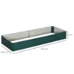LETTO PER ORTO RIALZATO IN METALLO DA ESTERNO, PORTAPIANTE PER FIORI ED ERBE, 241X90,5X30CM