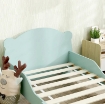 LETTINO PER BAMBINI CON TESTIERA E PEDIERA A ORSO E 2 SPONDE LATERALI, IN LEGNO, 143.5X80X55 CM, VERDE
