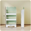 LIBRERIA PER BAMBINI CON 3 RIPIANI A FORMA DI ORSETTO CON BARRIERE FRONTALI, 55X15X110 CM, VERDE