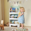 LIBRERIA PER BAMBINI CON 3 RIPIANI A FORMA DI ORSETTO CON BARRIERE FRONTALI, 55X15X110 CM, VERDE