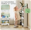 LIBRERIA PER BAMBINI CON 3 RIPIANI A FORMA DI ORSETTO CON BARRIERE FRONTALI, 55X15X110 CM, VERDE