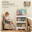 LIBRERIA PER BAMBINI CON 3 RIPIANI A FORMA DI ORSETTO CON BARRIERE FRONTALI, 55X15X110 CM, VERDE