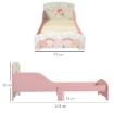 LETTO PER BAMBINI 3-6 ANNI CON BORDI RIALZATI, DOGHE E FANTASIA CON ANIMALI, 77 X 143 X 60 CM, ROSA