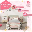 LETTO PER BAMBINI 3-6 ANNI CON BORDI RIALZATI, DOGHE E FANTASIA CON ANIMALI, 77 X 143 X 60 CM, ROSA
