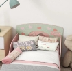 LETTO PER BAMBINI 3-6 ANNI CON BORDI RIALZATI, DOGHE E FANTASIA CON ANIMALI, 77 X 143 X 60 CM, ROSA