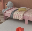 LETTO PER BAMBINI 3-6 ANNI CON BORDI RIALZATI, DOGHE E FANTASIA CON ANIMALI, 77 X 143 X 60 CM, ROSA