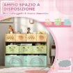 MOBILE PORTAGIOCHI PER BAMBINI A 3 LIVELLI CON 9 CONTENITORI IN TESSUTO, 93X30X70 CM, GIALLO