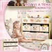 MOBILE PORTAGIOCHI PER BAMBINI A 3 LIVELLI CON 9 CONTENITORI IN TESSUTO, 93X30X70 CM, GIALLO