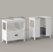 MOBILE SOTTOLAVABO CON RIPIANO E ARMADIETTO, INTAGLIO E U E 2 ANTE, 60X30X60 CM, BIANCO