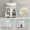 MOBILE SOTTOLAVABO CON RIPIANO E ARMADIETTO, INTAGLIO E U E 2 ANTE, 60X30X60 CM, BIANCO