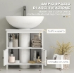 MOBILE SOTTOLAVABO CON RIPIANO E ARMADIETTO, INTAGLIO E U E 2 ANTE, 60X30X60 CM, BIANCO
