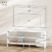MOBILE TV AD ANGOLO PER 47" MAX CON 2 RIPIANI APERTI, IN LEGNO, 110X36X45 CM, BIANCO