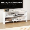 MOBILE TV AD ANGOLO PER 47" MAX CON 2 RIPIANI APERTI, IN LEGNO, 110X36X45 CM, BIANCO