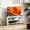 MOBILE TV AD ANGOLO PER 47" MAX CON 2 RIPIANI APERTI, IN LEGNO, 110X36X45 CM, BIANCO