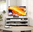 MOBILE TV AD ANGOLO PER 47" MAX CON 2 RIPIANI APERTI, IN LEGNO, 110X36X45 CM, BIANCO