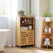 MOBILETTO BAGNO SALVASPAZIO IN LEGNO CON ARMADIETTO, 2 ANTE E 2 RIPIANI APERTI, 50X29X92 CM