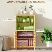 MOBILETTO BAGNO SALVASPAZIO IN LEGNO CON ARMADIETTO, 2 ANTE E 2 RIPIANI APERTI, 50X29X92 CM