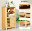 MOBILETTO BAGNO SALVASPAZIO IN LEGNO CON ARMADIETTO, 2 ANTE E 2 RIPIANI APERTI, 50X29X92 CM