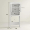 MOBILE SOPRA WC CON 3 MENSOLE CHIUSE E RIPIANO APERTO, IN LEGNO, 65X22X161 CM, BIANCO