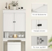 MOBILE SOPRA WC CON 3 MENSOLE CHIUSE E RIPIANO APERTO, IN LEGNO, 65X22X161 CM, BIANCO