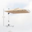 OMBRELLONE A BRACCIO INCLINABILE CON BASE A CROCE IN POLIESTERE ALLUMINIO E METALLO 295X295X260 CM CACHI