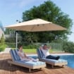 OMBRELLONE A BRACCIO INCLINABILE CON BASE A CROCE IN POLIESTERE ALLUMINIO E METALLO 295X295X260 CM CACHI
