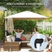 OMBRELLONE A BRACCIO INCLINABILE CON BASE A CROCE IN POLIESTERE ALLUMINIO E METALLO 295X295X260 CM CACHI