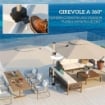 OMBRELLONE A BRACCIO INCLINABILE CON BASE A CROCE IN POLIESTERE ALLUMINIO E METALLO 295X295X260 CM CACHI