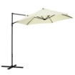 OMBRELLONE DA GIARDINO A SBALZO 2.6X2.5 M CON ROTAZIONE A 360° E MANOVELLA BEIGE