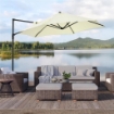 OMBRELLONE DA GIARDINO A SBALZO 2.6X2.5 M CON ROTAZIONE A 360° E MANOVELLA BEIGE