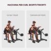 PANCA ROMANA 2 IN 1 PER CURL E TRICIPITI CON SEDILE A 5 LIVELLI E 25 REGOLAZIONI NERO