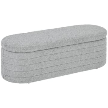 PANCA FONDO LETTO IN TESSUTO TEDDY CON VANO CONTENITORE 116X41X40.5 CM GRIGIO CHIARO