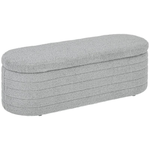 PANCA FONDO LETTO IN TESSUTO TEDDY CON VANO CONTENITORE 116X41X40.5 CM GRIGIO CHIARO