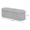 PANCA FONDO LETTO IN TESSUTO TEDDY CON VANO CONTENITORE 116X41X40.5 CM GRIGIO CHIARO