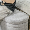 PANCA FONDO LETTO IN TESSUTO TEDDY CON VANO CONTENITORE 116X41X40.5 CM GRIGIO CHIARO