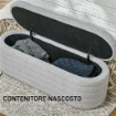 PANCA FONDO LETTO IN TESSUTO TEDDY CON VANO CONTENITORE 116X41X40.5 CM GRIGIO CHIARO