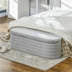 PANCA FONDO LETTO IN TESSUTO TEDDY CON VANO CONTENITORE 116X41X40.5 CM GRIGIO CHIARO