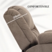 POLTRONA ALZAPERSONA MASSAGGIANTE E RECLINABILE CON 2 TASCHE E TELECOMANDO 93X104X105 CM MARRONE CHIARO