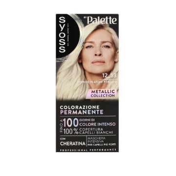 PALETTE SYOSS TINTA CAPELLI COLORAZIONE PERMANENTE 100% CON CHERATINA COPERTURA CAPELLI BIANCHI 12.53 BIONDO PLATINO OKX